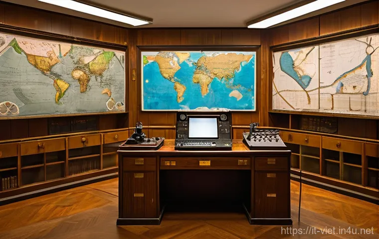 베트남 호치민 독립 궁전 - **Prompt 2: The President's Office – A Glimpse into 1960s Elegance**
    An interior, well-lit shot ...