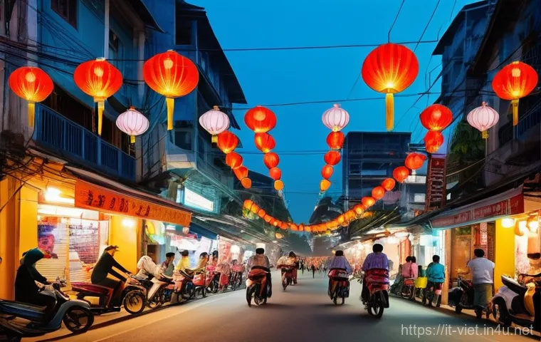 베트남 공산주의와 개혁 - **Prompt:** A bustling street scene in a modern Vietnamese city like Ho Chi Minh or Hanoi, showcasin...