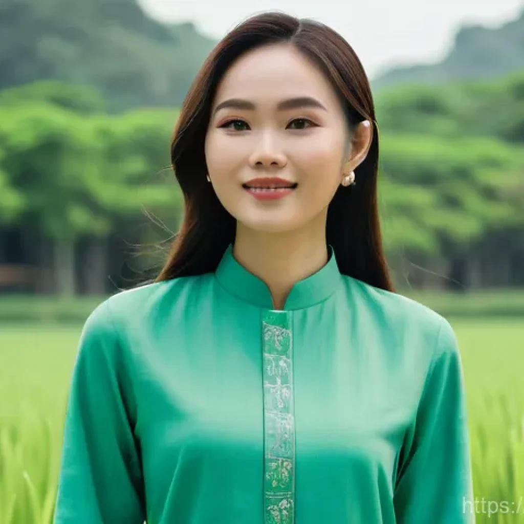 베트남에서 유명한 디자이너 - **Prompt 1: Modern Ao Dai Elegance**
    A young Vietnamese woman, aged 20-25, stands gracefully, fa...