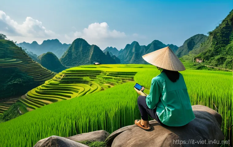 베트남 여행 시 환전 팁 - **Prompt:** A vibrant and bustling Vietnamese street food market at twilight, filled with colorful s...