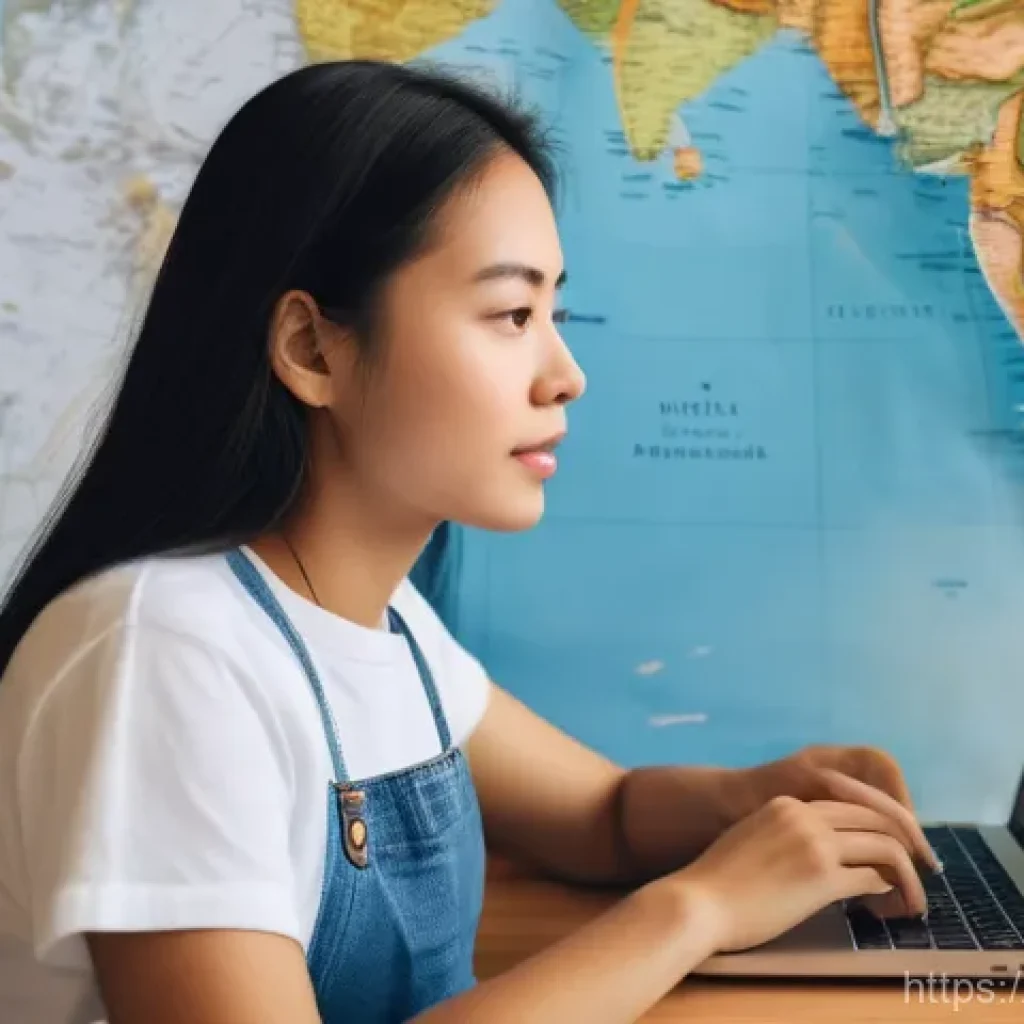 베트남 저가 항공사 추천 - **The Diligent Flight Searcher**
    A young woman, wearing comfortable, casual attire like a t-shir...