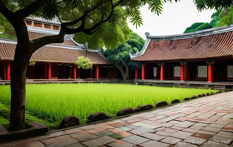 베트남 하노이 문묘 - A captivating scene from the Temple of Literature in Hanoi, showcasing the iconic Stele of Doctors. ...