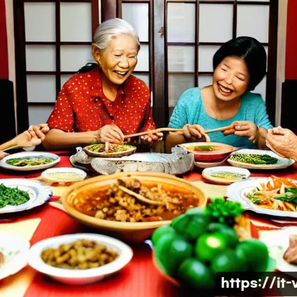베트남 문화적 차이 - **Prompt 1: A Multi-Generational Vietnamese Family Meal**
    A heartwarming and vibrant scene insid...