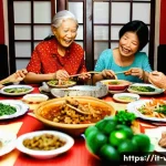 Home 16 베트남 문화적 차이 - **Prompt 1: A Multi-Generational Vietnamese Family Meal**
A heartwarming and vibrant scene insid...