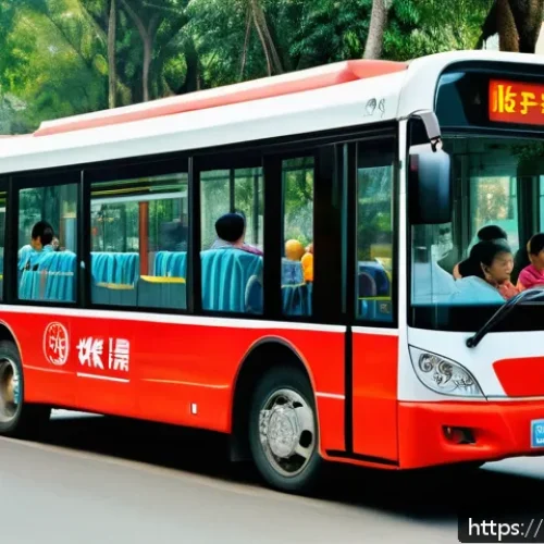 Home 31 베트남 버스 시스템 이해하기 - A bustling Vietnamese city street scene featuring a modern air-conditioned public bus with clear rou...
